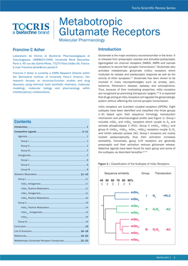 Metabotropic Glutamate Receptors Molecular Pharmacology