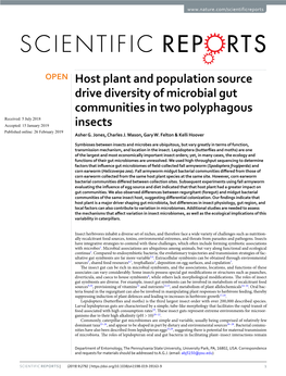 Host Plant and Population Source Drive Diversity of Microbial Gut