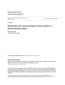 Deforestation and Land-Use Change in Veracruz, Mexico: a Remote Sensing Analysis