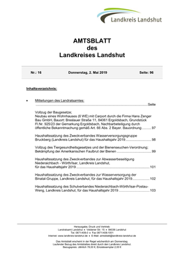 AMTSBLATT Des Landkreises Landshut