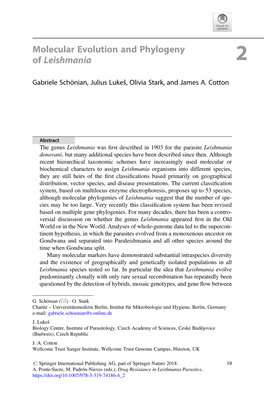 Molecular Evolution and Phylogeny of Leishmania 2