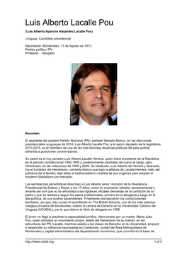 Luis Alberto Lacalle Pou (Luis Alberto Aparicio Alejandro Lacalle Pou)