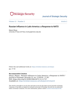 Russian Influence in Latin America: a Response to NATO.