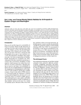 Soil, Litter, and Coarse Woody Debris Habitats for Arthropods in Eastern