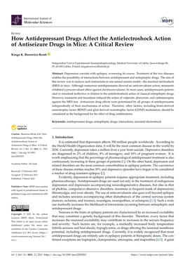 How Antidepressant Drugs Affect the Antielectroshock Action of Antiseizure Drugs in Mice: a Critical Review