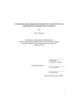 Community and Multivocal Archaeology in Highland Guatemala