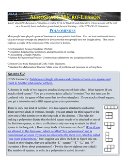 Aerospace Micro-Lesson