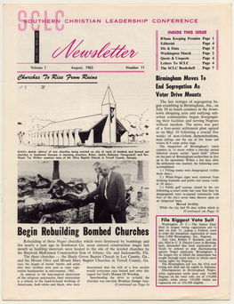 Begin Rebqilding Bombed Churches to Order the Immediate Registration of More Than 2,000 Birmingham, Ala., Negroes