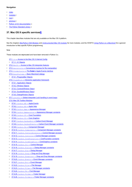 37. Mac OS X Specific Services — Python V2.6.4 Documentation
