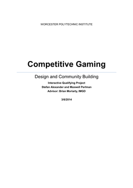 Competitive Gaming