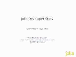 Jolla Developer Story
