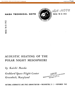 ACOUSTIC HEATING of the POLAR NIGHT MESOSPHERE By