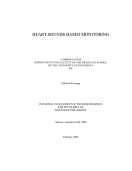 Heart Sounds Based Monitoring