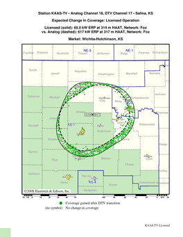 ©2008 Hammett & Edison, Inc. Station KAAS-TV • Analog Channel 18, DTV Channel 17 • Salina, KS Expected Change in Covera