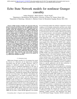 Echo State Network Models for Nonlinear Granger Causality