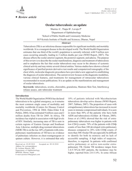 Ocular Tuberculosis: an Update