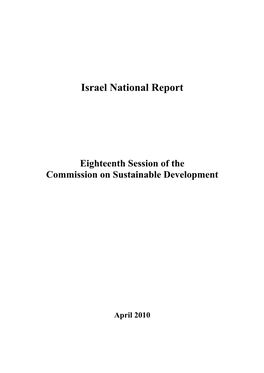 Israel National Report