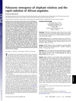 Paleocene Emergence of Elephant Relatives and the Rapid Radiation of African Ungulates