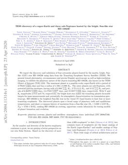 Arxiv:2004.11314V1 [Astro-Ph.EP] 23 Apr 2020 1