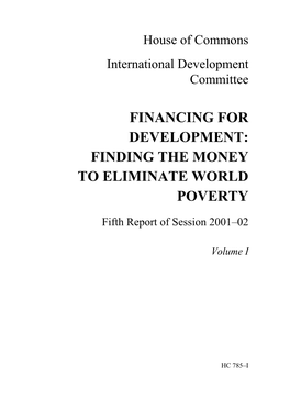 M:\Inquiries 2001-02\Financing for Development\REPORT\VOLUME 1, FINAL VERSION, 18.7.02.Wpd