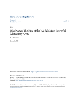 Blackwater: the Rise of the World’S Most Powerful Mercenary Army R