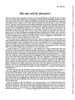 Bile Salts and Fat Absorption