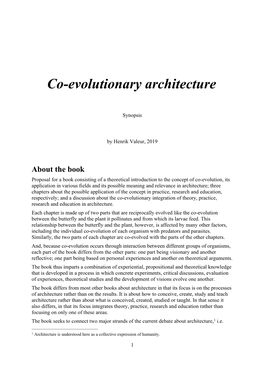 Co-Evolutionary Architecture