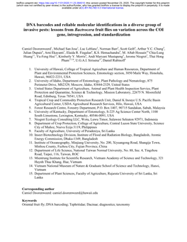 Lessons from Bactrocera Fruit Flies on Variation Across the COI Gene, Introgression, and Standardization