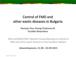 FAO-Eufmd/EC/OIE Tripartite Group Meeting on Control of FMD and Other Exotic Diseases in the Southern Balkans