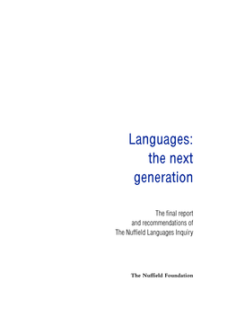 Languages: the Next Generation