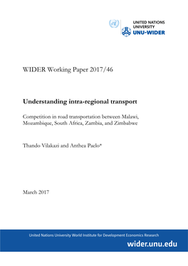 Understanding Intra-Regional Transport