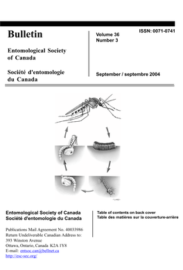 Bulletin Volume 36 Number 3 Entomological Society of Canada
