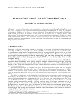 Graphene-Based Infrared Lens with Tunable Focal Length