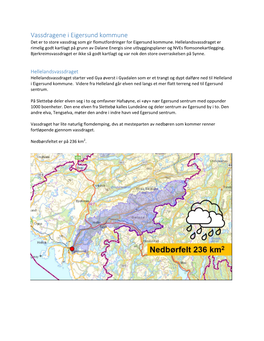 Vassdragene I Eigersund Kommune Og Kritiske Områder