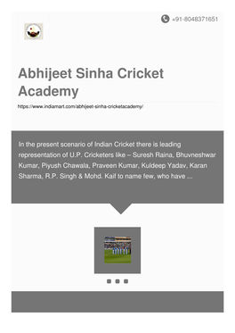 Abhijeet Sinha Cricket Academy