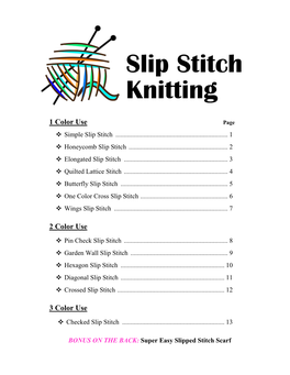 Slip Stitch Knitting