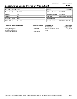 Expenditures by Consultant Sch-G