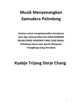 Kyabje Trijang Dorje Chang Musik Menyenangkan Samudera Pelindung