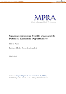 Uganda's Emerging Middle Class and Its Potential