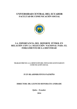 Universidad Central Del Ecuador Facultad De Comunicación Social La