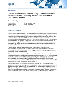 Creating World-Leading Systems Using a Common Processor Microarchitecture: Combining the Best from Mainframes, Unix Servers, and HPC