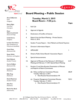 Board Room – 7:30 P.M