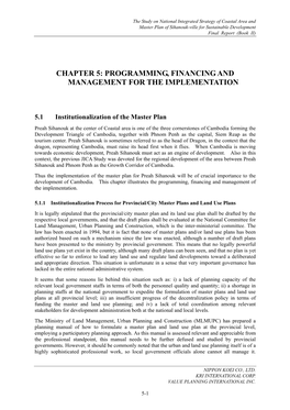 Chapter 5: Programming, Financing and Management for the Implementation