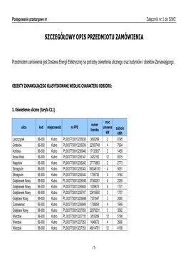 Załącznik Nr 1 Do SIWZ