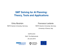 SMT Solving for AI Planning: Theory, Tools and Applications