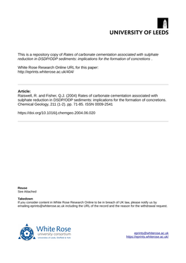 Rates of Carbonate Cementation Associated with Sulphate Reduction in DSDP/ODP Sediments: Implications for the Formation of Concretions