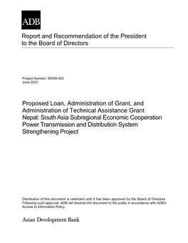 South Asia Subregional Economic Cooperation Power Transmission and Distribution System Strengthening Project