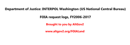 FOIA Request Logs, FY2006-2017