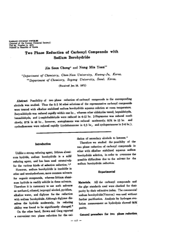 、 Two Phase Reduction of Carbonyl Compounds with Sodium