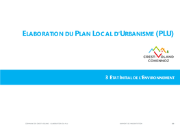 Elaboration Du PLAN Local D'urbanisme (Plu)